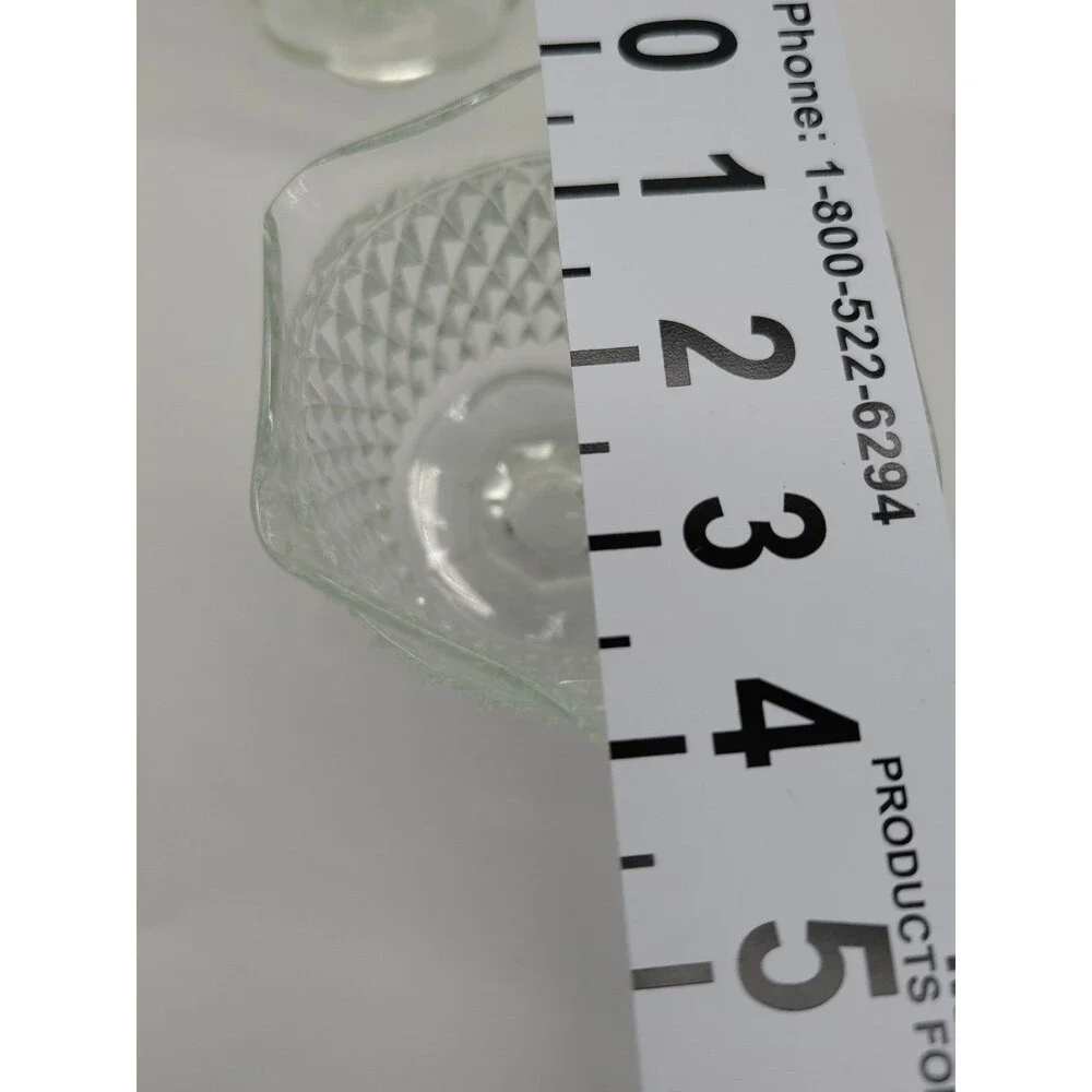 Indiana Glass Diamond Point Small Pedestal Bowl Mayonnaise Bowls Or Dessert Cups